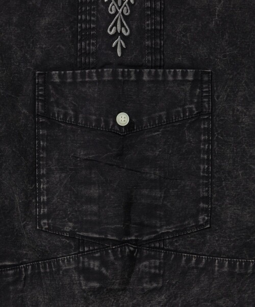 「FREAK'S STORE」 半袖シャツ LARGE チャコールグレー メンズ_画像6