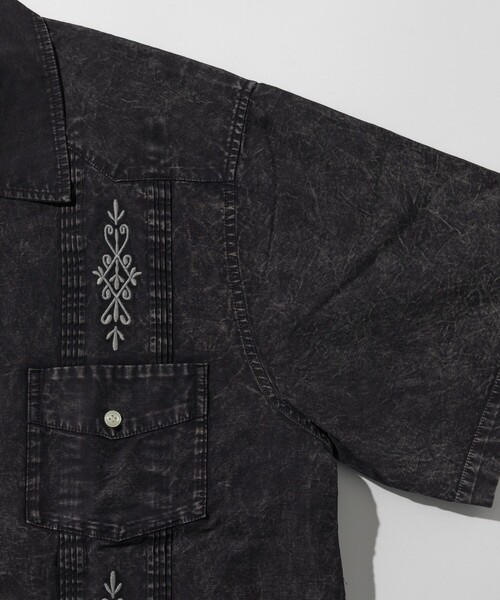 「FREAK'S STORE」 半袖シャツ LARGE チャコールグレー メンズ_画像8