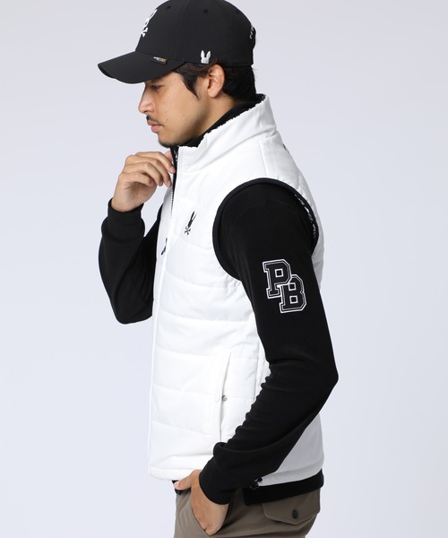 [サイコバニー] リバーシブルベスト ウィンドブレーカー メンズ Psycho Bunny（サイコバニー） ブルゾン アウター 「GOLF」総柄