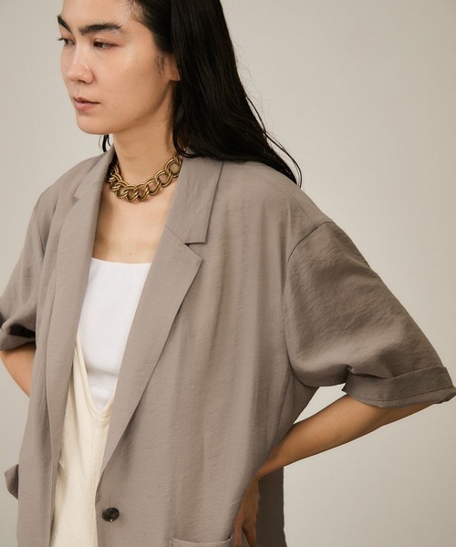 ADAM ET ROPE リネンテーラードジレ　ベージュ SALON adam et rope'（サロン アダム エ ロペ） テーラードジャケット