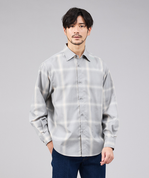 ABAHOUSE GRAY シャツ 「軽量 / 吸水速乾」セオアルファ オンブレー