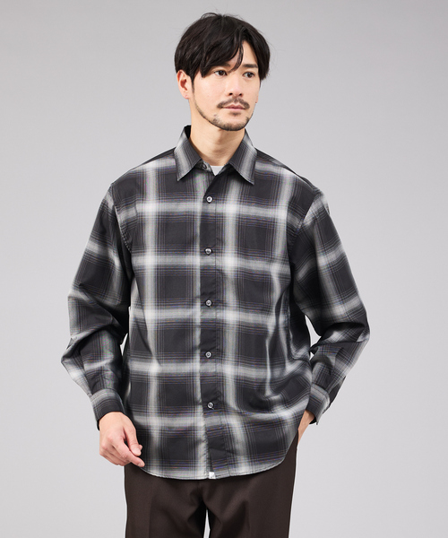 ABAHOUSE GRAY シャツ 「軽量 / 吸水速乾」セオアルファ オンブレー