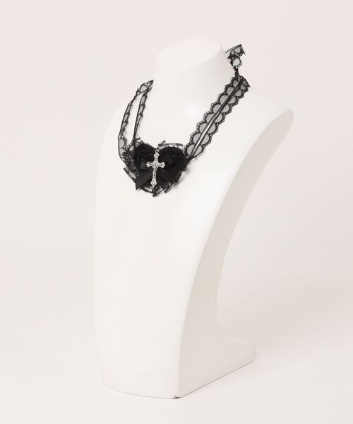 Mayree チョーカー 「urge select」レースリボン ハート×クロス 眼帯