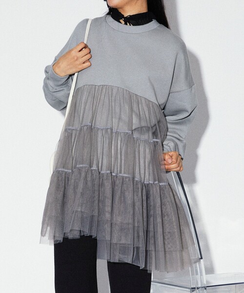 「Firsthand」 スウェットカットソー フリ- ブラック レディース_画像3