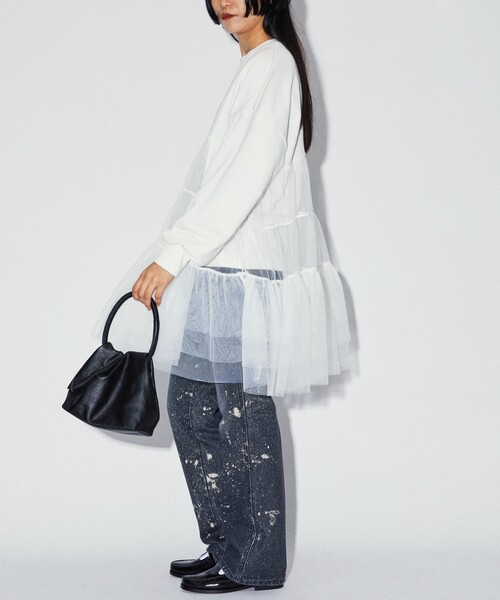 「Firsthand」 スウェットカットソー フリ- ブラック レディース_画像5