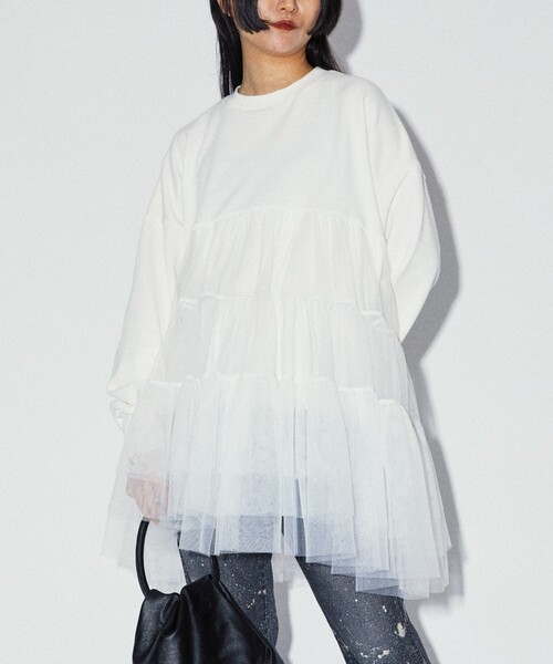 「Firsthand」 スウェットカットソー フリ- ブラック レディース_画像6