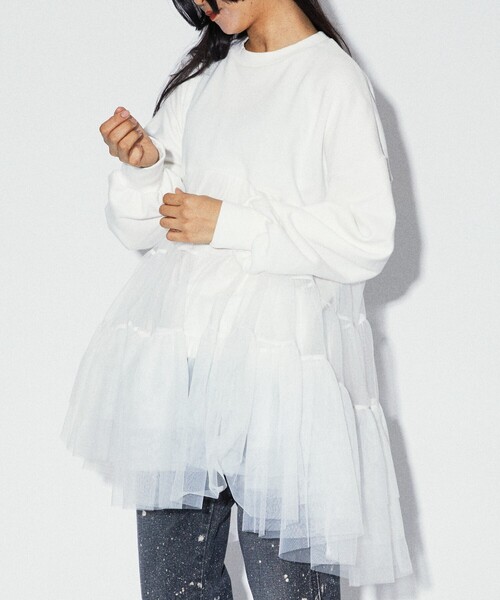 「Firsthand」 スウェットカットソー フリ- ブラック レディース_画像7