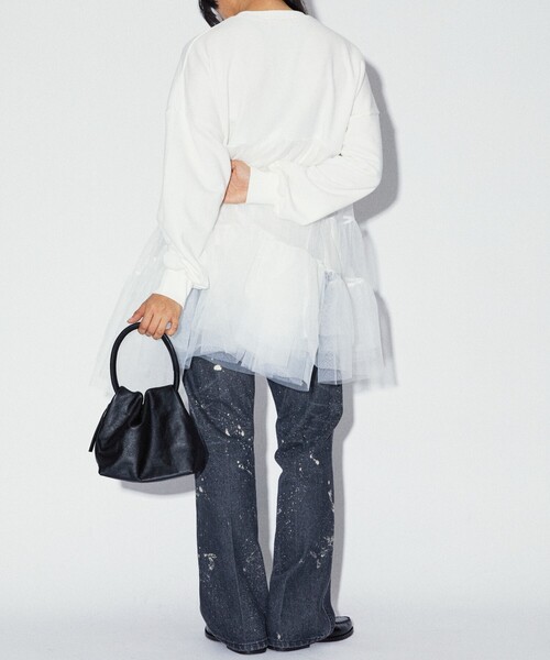 「Firsthand」 スウェットカットソー フリ- ブラック レディース_画像8