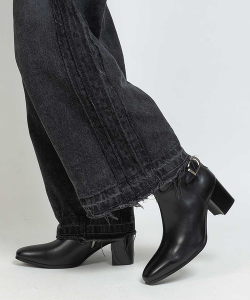 エンデヴァイス（endevice）/サイドベルト ヒールブーツ / サイドジップ endevice（エンデヴァイス） ブーツ サイドベルト ヒールブーツ