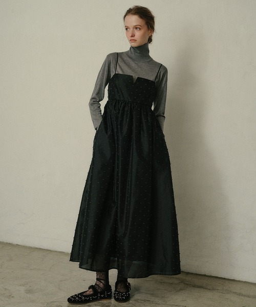 LE CIEL BLEU（ルシェルブルー） ワンピース ジャカードキャミドレス