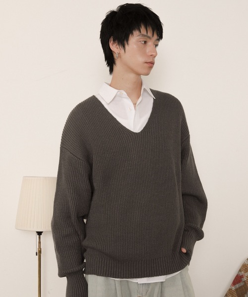 LUCY（ルーシー） セーター ニット LUCY/エルボーパッチVネックプル