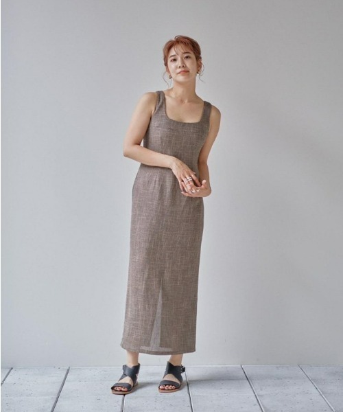「TODAYFUL」 ノースリーブワンピース 36inch ダークブラウン レディース_画像2