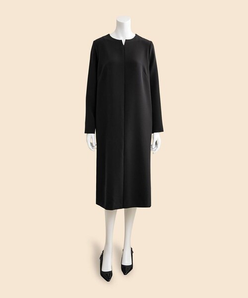 パーティードレス ワンピース ポリエステルブレンド　ストレートフィット　ブラックドレスの画像
