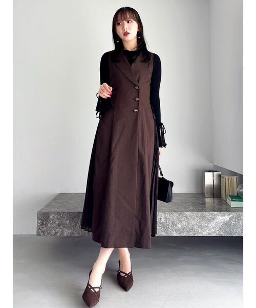 dazzlin（ダズリン） ワンピース サイドプリーツテーラーワンピース