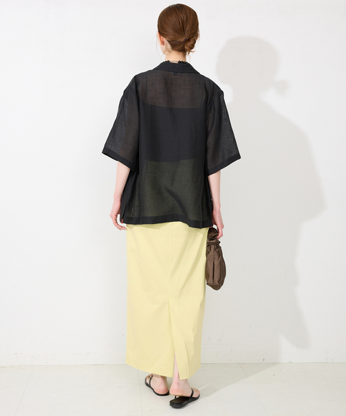 「SLOBE IENA」 タイトスカート 36 ネイビー レディース_画像7