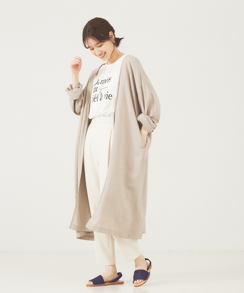 「abahouse mavie」 スプリングコート フリー ブラック レディース_画像3