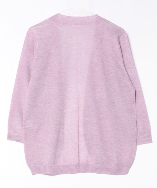 「Honeys」 「GLACIER」7分袖ニットカーディガン L ピンク系その他 レディース_画像2