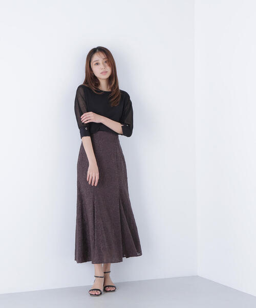 「NATURAL BEAUTY BASIC」 半袖ニット FREE ブラウン レディース_画像3