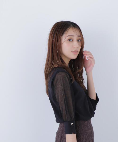 「NATURAL BEAUTY BASIC」 半袖ニット FREE ブラウン レディース_画像4