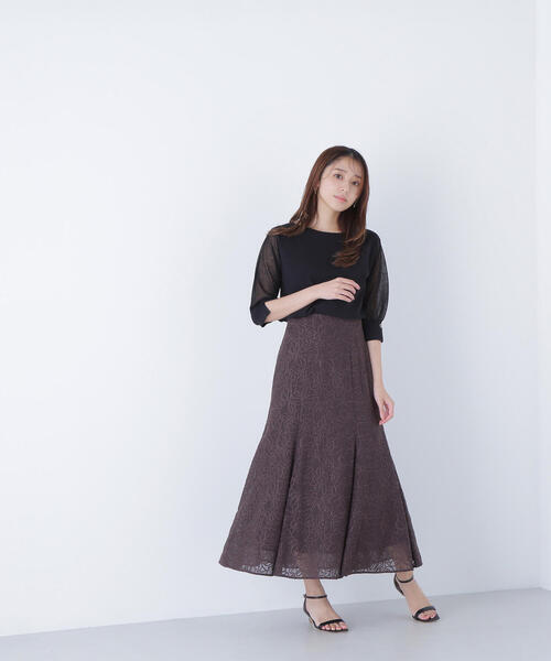 「NATURAL BEAUTY BASIC」 半袖ニット FREE ブラウン レディース_画像5