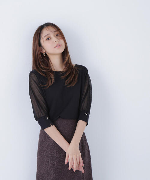 「NATURAL BEAUTY BASIC」 半袖ニット FREE ブラウン レディース_画像6