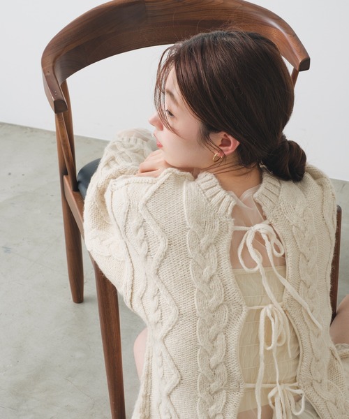 「Kastane」 ニットカーディガン FREE グレー レディース_画像4