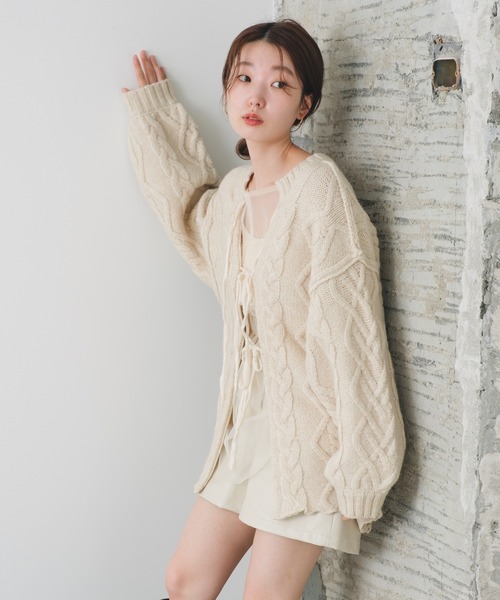 「Kastane」 ニットカーディガン FREE グレー レディース_画像5