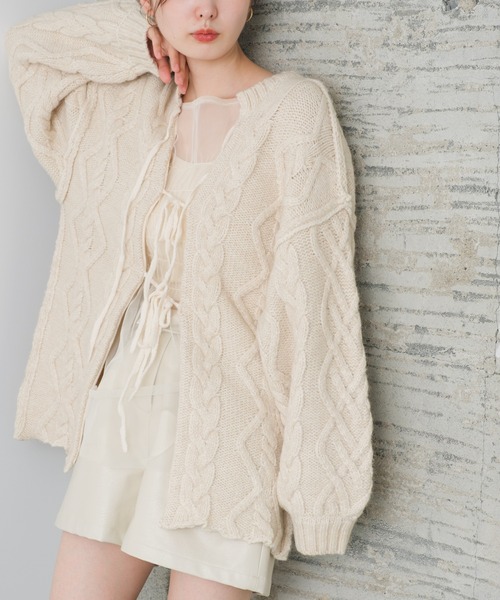 「Kastane」 ニットカーディガン FREE グレー レディース_画像6