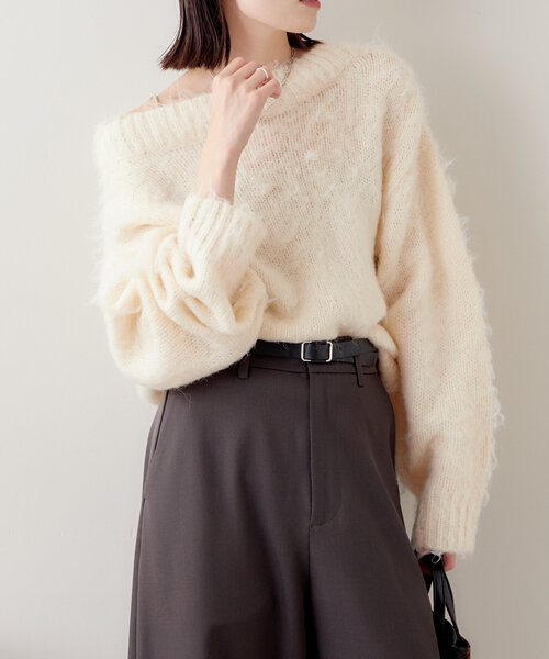 「mystic」 長袖ニット FREE アイボリー レディース_画像3