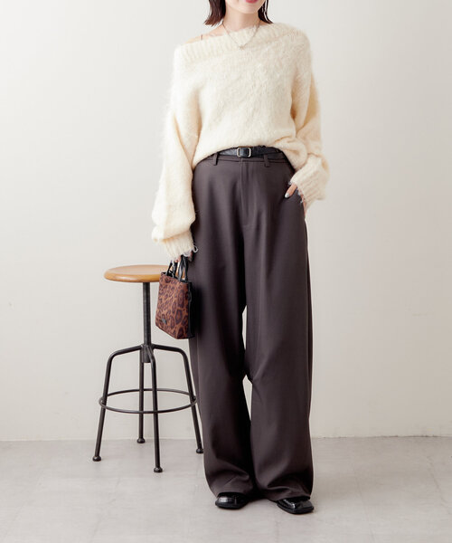 「mystic」 長袖ニット FREE アイボリー レディース_画像5