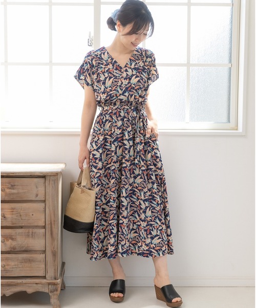 「PREFERIR」 半袖ワンピース SMALL ネイビー レディース_画像6