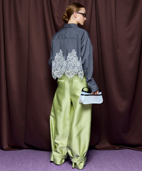 MAISON SPECIAL（メゾンスペシャル） ブラウス シャツ Striped Lace