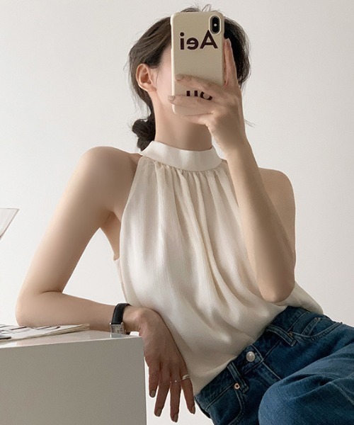 PIN」 ノースリーブブラウス S オフホワイト レディース : ZOZOTOWN