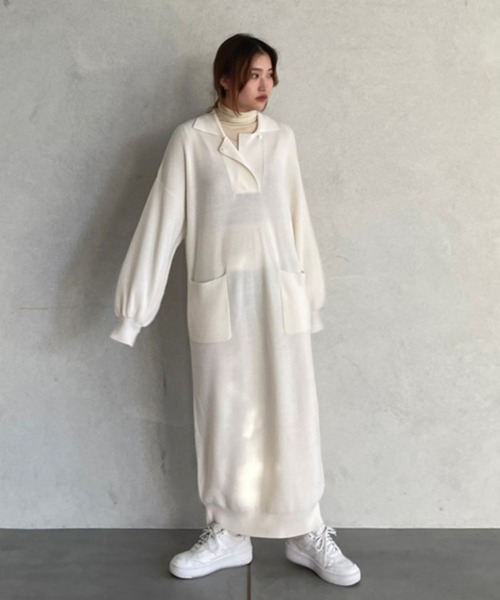 ETRE TOKYO（エトレトウキョウ） ニットワンピース FREE オフホワイト