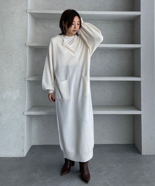 ETRE TOKYO（エトレトウキョウ） ニットワンピース FREE オフホワイト