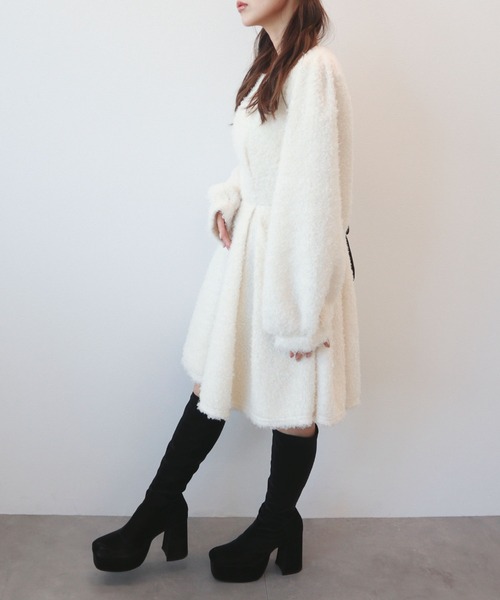 CECIL McBEE（セシルマクビー） ワンピース プードルリボンベルトミニ
