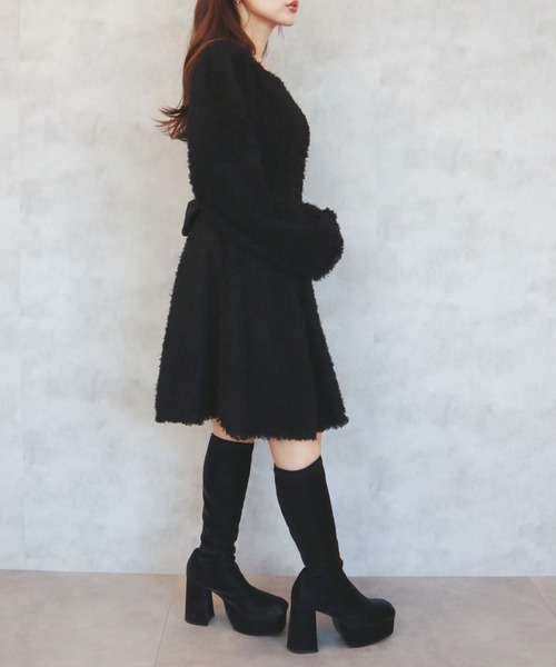 CECIL McBEE（セシルマクビー） ワンピース プードルリボンベルトミニ