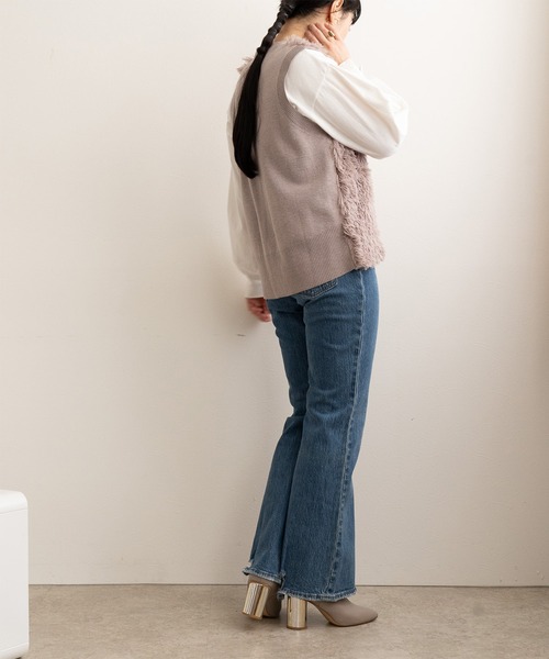 「LHELBIE」 ニットベスト M アイボリー レディース_画像7