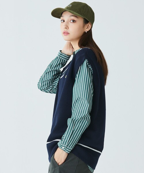 LACOSTE（ラコステ） ニットベスト 34 ダークネイビー レディース