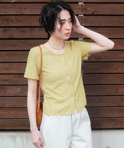 titivate（ティティベイト） tシャツ 半袖 前後2wayなみなみシアー