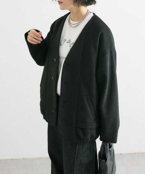 「ear PAPILLONNER」 「Sumi style」ノーカラージャケット FREE グレー レディース_3