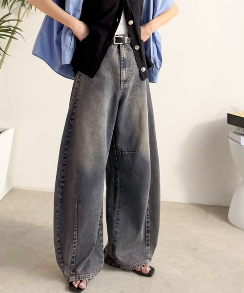 Java ワイドパンツ ジーンズ デニム デニムパンツ 「JaVaジャバコラボ