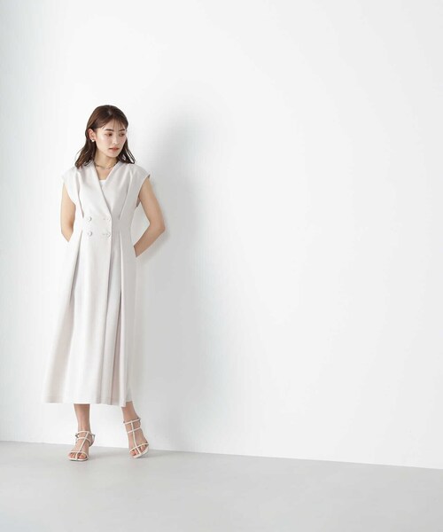 「NATURAL BEAUTY BASIC」 ノースリーブワンピース MEDIUM ブルー レディース_画像3