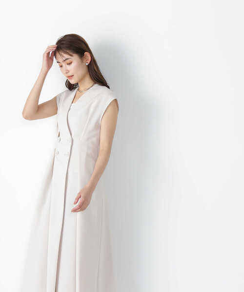 「NATURAL BEAUTY BASIC」 ノースリーブワンピース MEDIUM ブルー レディース_画像7