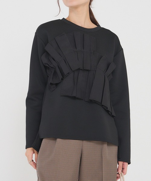 「INCEDE」 長袖カットソー L ブラック レディース_画像2