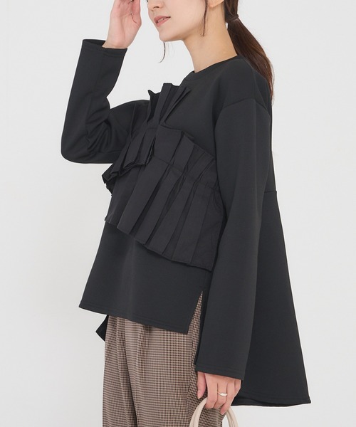 「INCEDE」 長袖カットソー L ブラック レディース_画像3