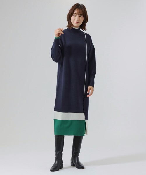 「CAST:」 ニットワンピース S ネイビー レディース_画像4