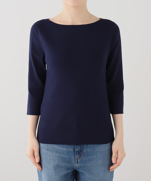 チヨコ ドゥーズィエムクラス バランサボートプルオーバー ICE Rib Boat Neck プルオーバー（ニット/セーター）｜Deuxieme Classe