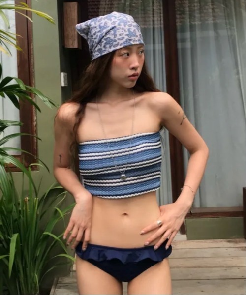 gossip!ロサンゼルス 水着 フリルビキニセパレート 温泉水着2点セット