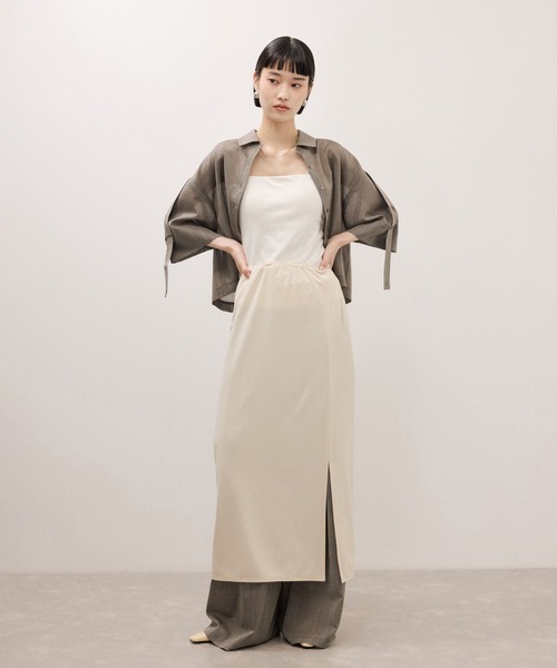 ブラウス シャツ TWシアートロクロップドシャツ/接触冷感/防シワ レディースの画像